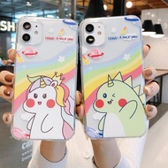 Unicorn rainbow printing anticrack case oppo a95 5g reno 5z a15 a31 a1k a54 a5s A7 a12 a5 a9 2020 f1