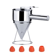 Stainless Steel Funnel Pancake Batter Dispenser with Squeeze Handle Minimalist Food-Grade Pancake Ma