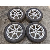 Toyota Sport Rim 17 Inch 5H Pcd114.3 7JJ Offset +50 Tyre Bridgestone 215/55/R17