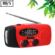 【B&S】 Emergency Hand Crank Radio With LED Flashlight For Emergency Portable Weather Radio For Campin