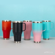 Car Processing Straw Cup Portable 40oz Handle Thermos Cup Ice Master Cold Cup Stainless Steel Beer C