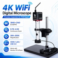 SANQTID 4K 60FPS Digital Microscope 28-200X for PCB Phone Repair