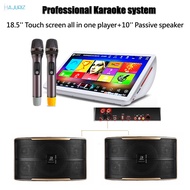 Whole set karaoke system 18.5'' All in one touch screen karaoke player integrated with 160W Mixing amplifier+10'' Passive loud speaker.Microphone is included.