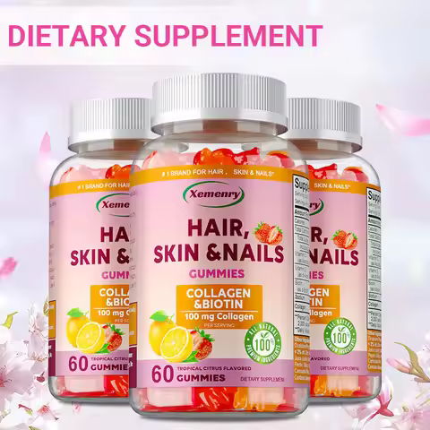 Hair, Skin & Nails Gummies - Supports Hair Growth, Strengthens Nails, Promotes Radiant Skin, Powerfu
