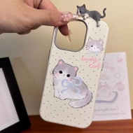 Kitty Casing + 3D DIY Doll for iPhone 11 16 15 14 13 12 Pro X Xs Max XR 6 6s 7 8 Plus Phone Case Ult