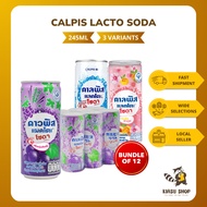 [Bundle of 12] Calpis Lacto Soda 245ml –  Grape / Peach Sakura /  Yogurt, Refreshing Fruity Drink