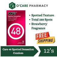 Care 48 Spotted Sensation Condom - 12's for Men, Kondom Lelaki Tahan Lama Tambah Panjang