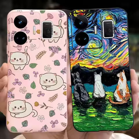 For Realme GT Neo 5 Case 2023 Cute Cartoon Candy Color Soft Silicone TPU Cover For Realme GT Neo5 RM