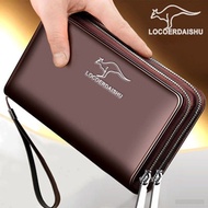 [现货] 真皮男士长款钱包 多卡位拉链手抓包 手包 手机包 | Genuine Leather Men's Long Wallet RFID Blocking Card Holder Clutch B