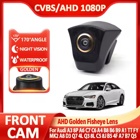 Car Front View Camera 170° AHD Fisheye For Audi A3 8P A6 C7 C6 A4 B8 B6 B9 A1 TT MK2 A8 D3 Q7 4L Q3 