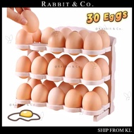R&C 3 Layer 30 Eggs Organizer Refrigerator Egg Holder Foldable Egg Shelf Kitchen Storage Rack