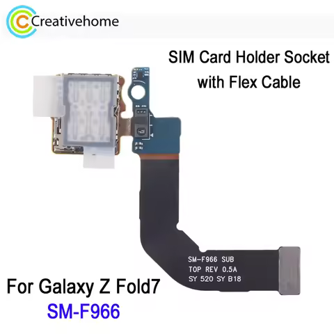 Fold7 SIM Card Holder Socket with Flex Cable For Samsung Galaxy Z Fold 7 SM-F966B