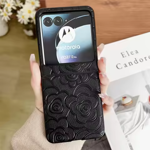 Moto Razr 50 Ultra 2024 Flower Leather Phone Case for Motorola Razr 50 40 Ultra Razr 50 40 Protectiv