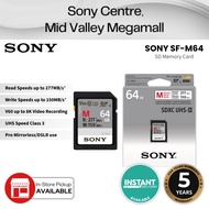 Sony 64GB SD Card UHS-II SDXC Memory Card (4K Video U3 V60 277MBps) - SF-M64