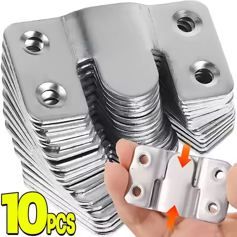 10/2pc Stainless Steel Interlock Hanging Buckle Picture Frame Hook Furniture Bracket Hanger Photo Fr