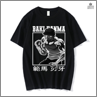 Nchu เสื้อยืดอนิเมะ Baki Die Grappler,เสื้อยืดมังงะ Hanma Yujiro Kurzarm เสื้อยืด Bergroßen Baumwoll