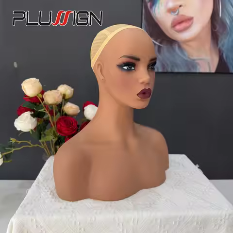 Mannequin Head With Shoulders Bust With Shoulders Display Stands For Wigs Pvc Mannequin Head Beauty 