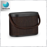 Bang & Olufsen's Beosound A5 Dark Oak speaker features WiFi and Bluetooth wireless connectivity.