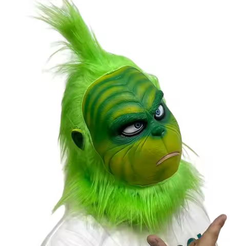 Latex Grinch Mask Christmas New Green Monster Mask Cartoon Costume Christmas Internet Celebrity Gree