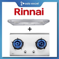 RINNAI RH-S95A-SSVR 90CM SLIMLINE HOOD + RINNAI RB-72S 2 BURNER STAINLESS STEEL GAS HOB