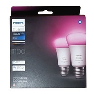 Philips Hue White and Color Ambiance 9W A60 E27 (1100 lm) LED Smart Bulb, 2-pack