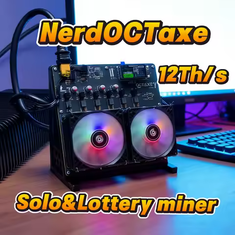 BTC Solo miner NerdOCTaxe 12T Bitcoin Lottery Miner ASIC Miner SHA256 BTC Mining Machine Home Mining