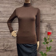 TTN22 (M) Uniqlo Heattech Women's Turtleneck Long-sleeve thermal innerwear chocolate