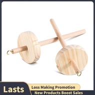 2Piece DIY Drop Spindle Top Whorl Yarn Spinner Hand Wooden  Wheel Wood Color DIY Drop Spindle for Ya