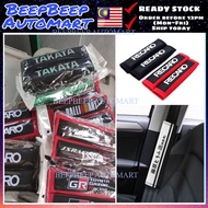 RECARO RALLIART Takata GR 2pcs Fabric Sponge Car Seat Belt Cover Case Shoulder Pad Penutup Tali Pinggang Keledar