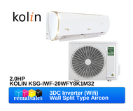 KOLIN KSG-IWF-20WFY8K1M32 2.0HP 3DC Inverter Wall Type Aircon (Wifi)