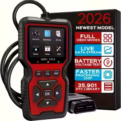 V519 OBD2 Scanner - Handheld Vehicle Inspection and Fault Diagnostic Tester with Live Data, Battery 