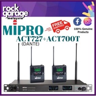 Mipro ACT-727 (Dante) 1-Rack Dual-Channel True Diversity Receiver + Antenna Divider c/w 2 X ACT 700T  ( ACT727 ACT700T )