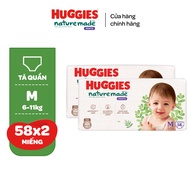 Combo 2 Tã/Bỉm quần Huggies Platinum NatureMade M58/ L44/XL38/XXL26