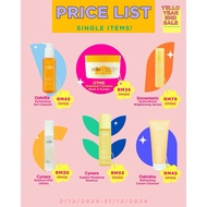 YELLO CYNARA SUPPLE PLUMPING ESSENSE SNOWMERIC SERUM OATMEAL TUMERIC MASK SCRUB FACIAL CLEANSER