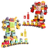 Diy duplo alike lego robot train set toys - lego duplo children's toys