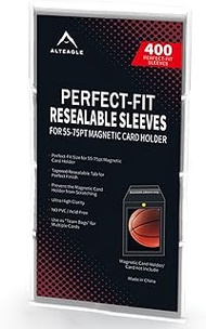 Alteagle Resealable Sleeves for 55-75PT Magnetic Card Holders, Exact Fit Team Bags for 55-75PT Magne