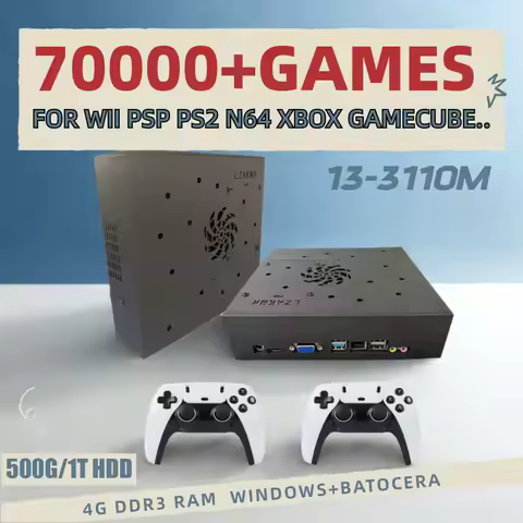 Super Game Console X8 Pro 70000+ Games I3-3110M For Wii PS2 DC PSP GAMECUBE 500G Loaded Console Wind