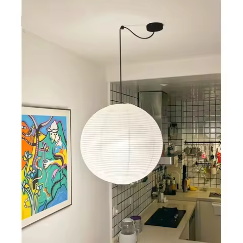 Japanese Noguchi Chandelier Rice Paper Paper Art Lantern Pendant Light for Bedroom Living room study