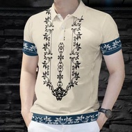 Polo Shirts For Men2025 Modern Barong Short Sleeve Polo For Men Formal Barong Tagalog Vintage Ethnic