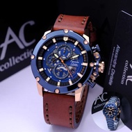 Alexandre christie men and women watch ac 6564 chronograph analog stainless steel & leather original