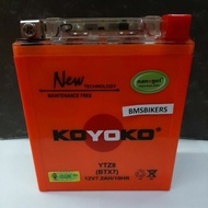 KOYOKO BATTERY YTZ8 (BTX7)12V7.2AH/10HR R25, X-MAX 250,RFS150 KLX 150