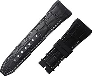 28mm Nylon Cowhide Silicone Watch Strap Black Blue Folding Buckle Watchband for Franck Muller Series Watch