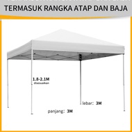 Tenda Lipat 3x3 Tenda Bazar 1300D Outdoor Tenda Gazebo Tenda Jualan Pameran Dagang Biru dan Merah 2x