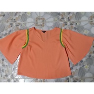 A9 T280 (January 1) Women's Shirt With Puffed Sleeves And Ruffled Hem Ccclub Brand