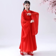 Light Gauze codfashion Fairy Girls' Costume Elegant Red Ancient Costume Girls' Hero Style Performanc
