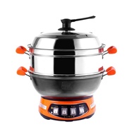 Deep Genuine Stainless Electric Food Warmer Stainless Steel One-Cage Double Electric Frying Pan Multi-Functional Household Electric Chafing Dish Cast Iron Pot