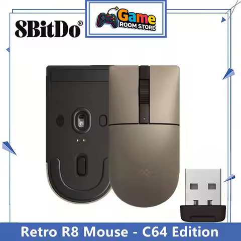 8BitDo Retro R8 Mouse - C64 Edition Connectivity Bluetooth LE5.3 Wireless 2.4G Gaming mouse Gaming a