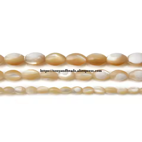 Natural Brown Trochus Sea Shell Rice Shape Loose Beads 4x7 6x9 6x12MM Pick Size For Jewelry Making