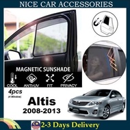 Toyota Altis 2008-2012 Fit Magnetic Sunshade [4 PCS] Accessories Automotive
