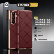 ALFACASE Case Samsung Z Fold 5 6 7 - Evander Flip Case - Casing Samsung Z Fold 5 6 7
